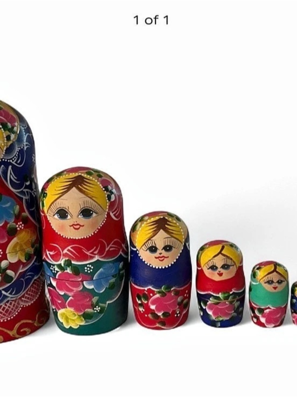 Hand-Painted Floral Nesting Doll Set of 7